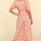 Lovely Lady May ~ Coral Daisy Print Dress