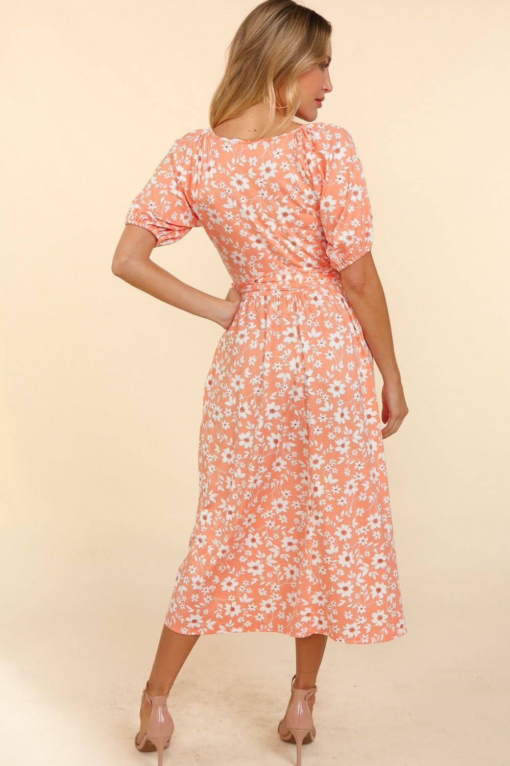 Lovely Lady May ~ Coral Daisy Print Dress