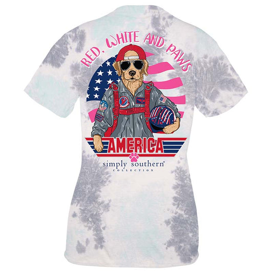 Red White and Paws ~ Simply Southern Tee