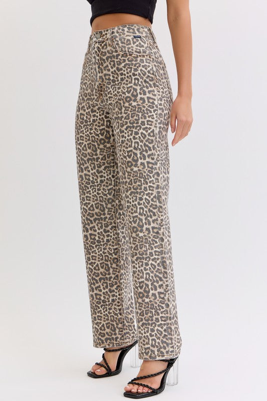 Cat Eyes ~ Leopard Print Dad Jeans
