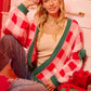 Seasons Greetings - Festive Checkered Cardigan