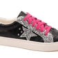 SuperNova ~ Black, Crocodile and Glitter ~ Corky’s Brand Sneakers ~