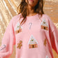 Gingerbread Village ~ Pink Christmas Sweater