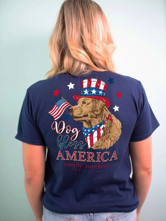 Dog Bless America ~ Patriotic Simply Southern Tee