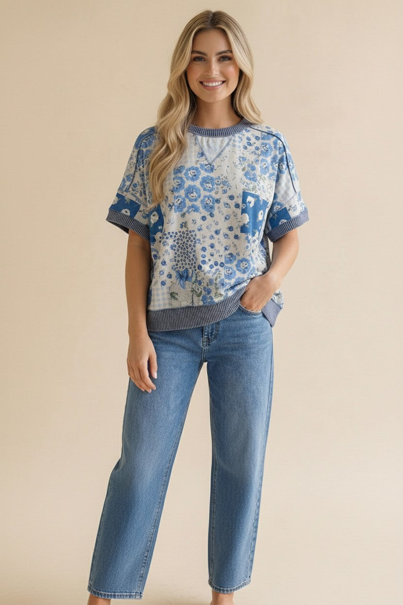 Phoebe ~ Patchwork Knit Top