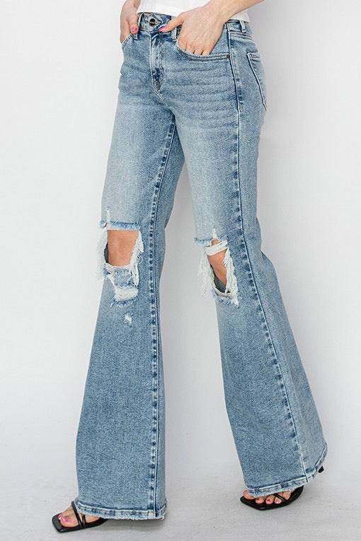 Calvin ~ Risen Brand - Mid-Rise Flare Jeans