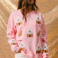 Gingerbread Village ~ Pink Christmas Sweater