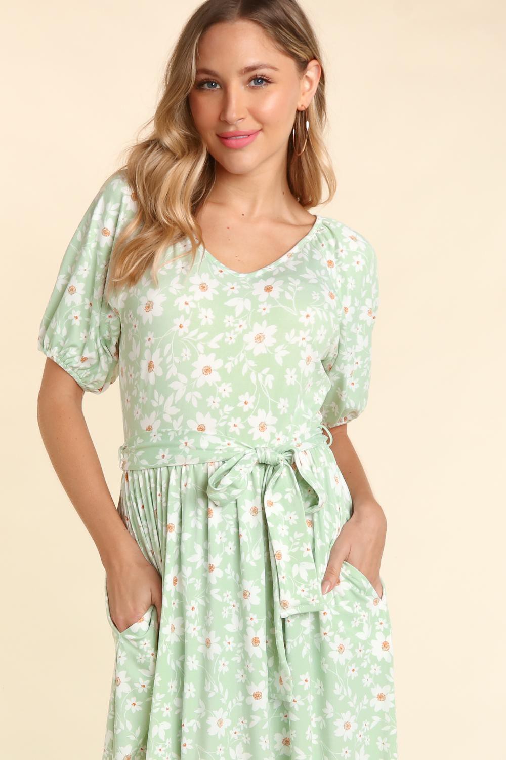 Lovely Lady May ~ Mint Daisy Print Dress