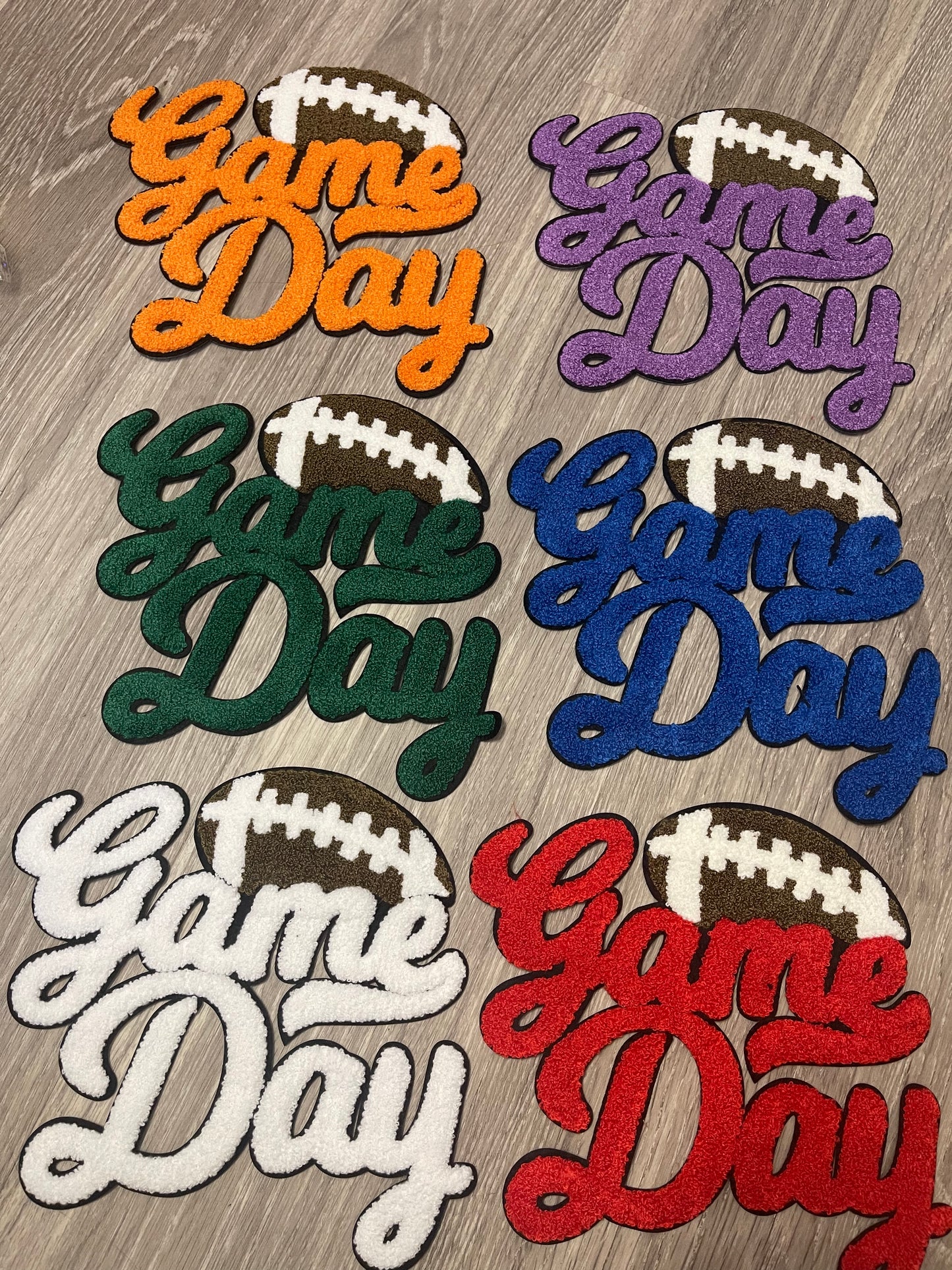 Game Day ~ Type Color Options Below! Chenille Patch Crewneck Sweatshirt