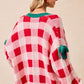 Seasons Greetings - Festive Checkered Cardigan