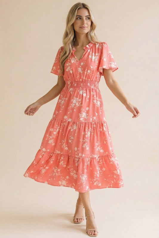 Kimi ~ Floral Midi Length Dress