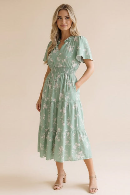 Kimi ~ Floral Midi Length Dress