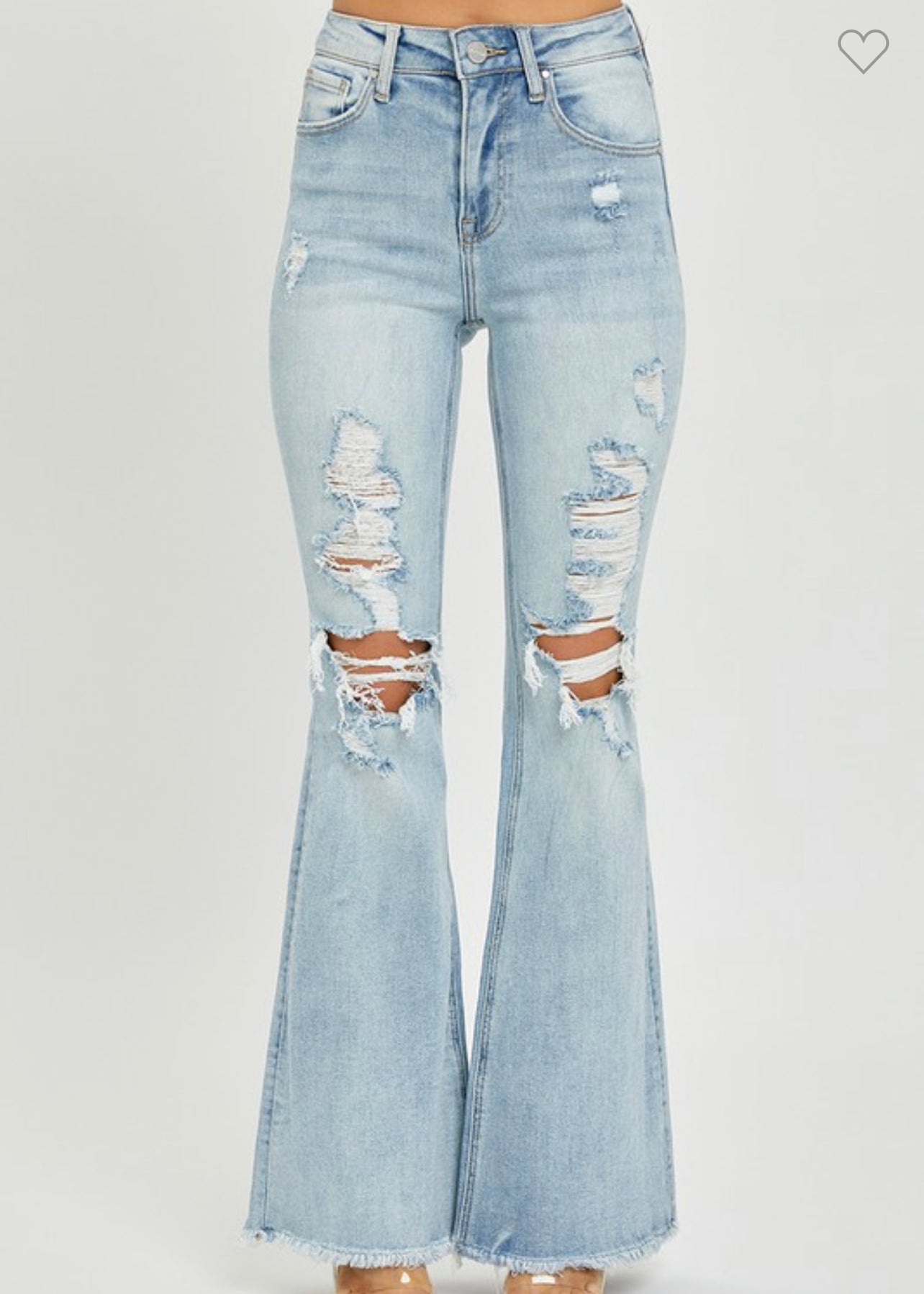 Rihanna ~ Risen Brand High Waist Distressed Flares