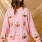 Gingerbread Village ~ Pink Christmas Sweater