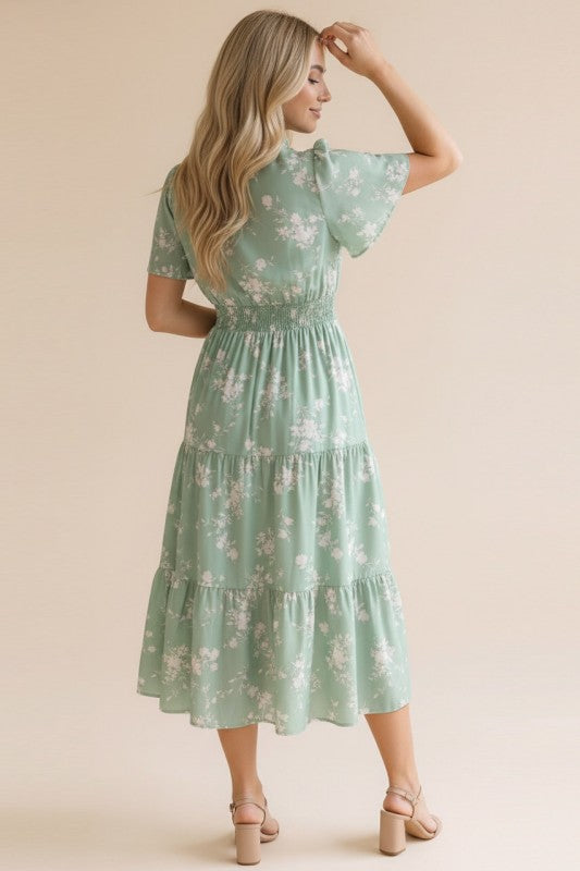 Kimi ~ Floral Midi Length Dress