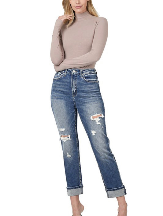 Josie ~ Distressed Boyfriend Fit Jeans