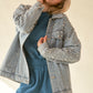 Pearl Rhinestone Denim Jacket