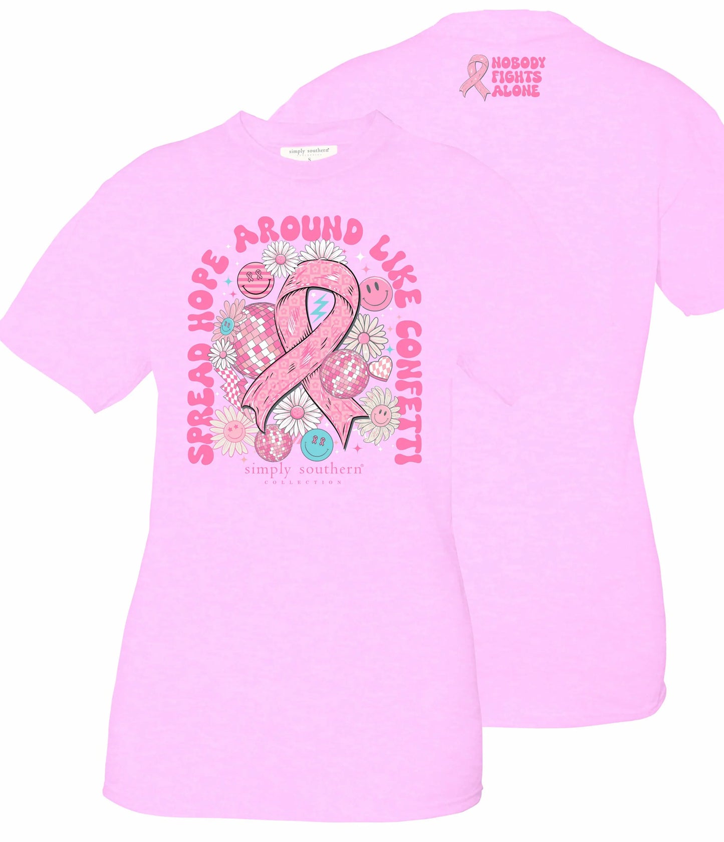 Spread Hope Around Like Confetti ~ Breast Cancer Awareness Simply Southern Tee