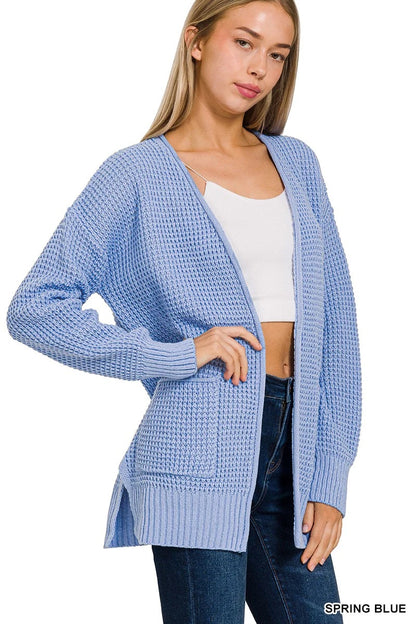 Everyday Perfect Waffle Cardigan ~ Curvy Sizes