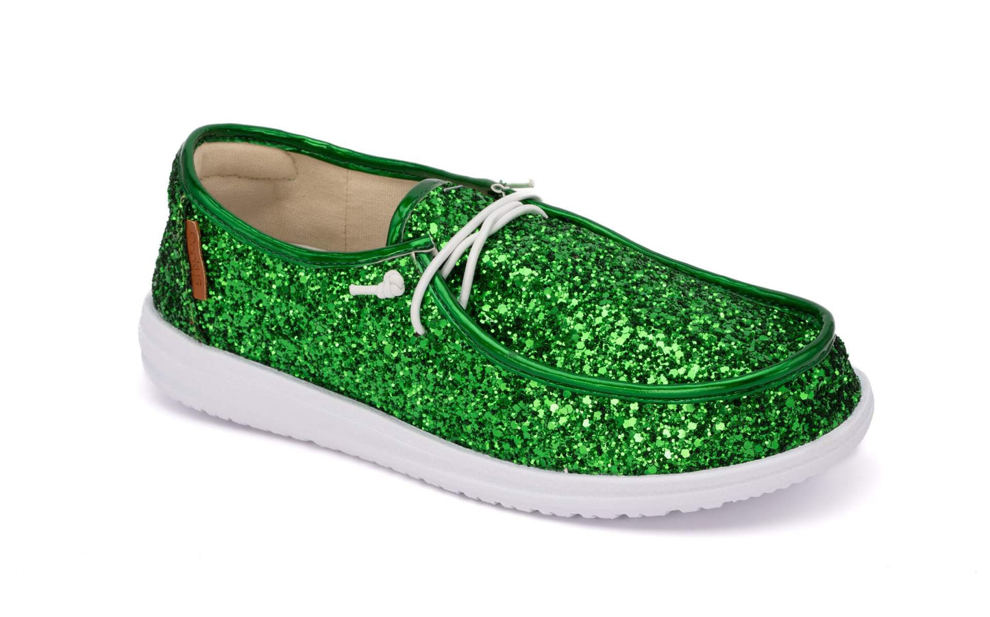 Kayak ~ Corky’s Green Glitter Slip On Shoes