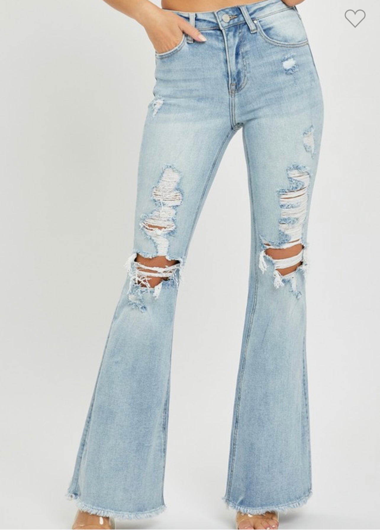 Rihanna ~ Risen Brand High Waist Distressed Flares