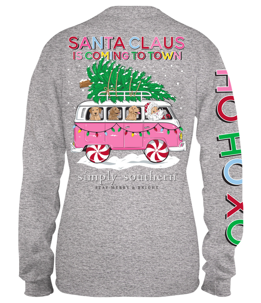 Santa Claus Is Coming To Town ~ Long Sleeve Simply Southern Tee