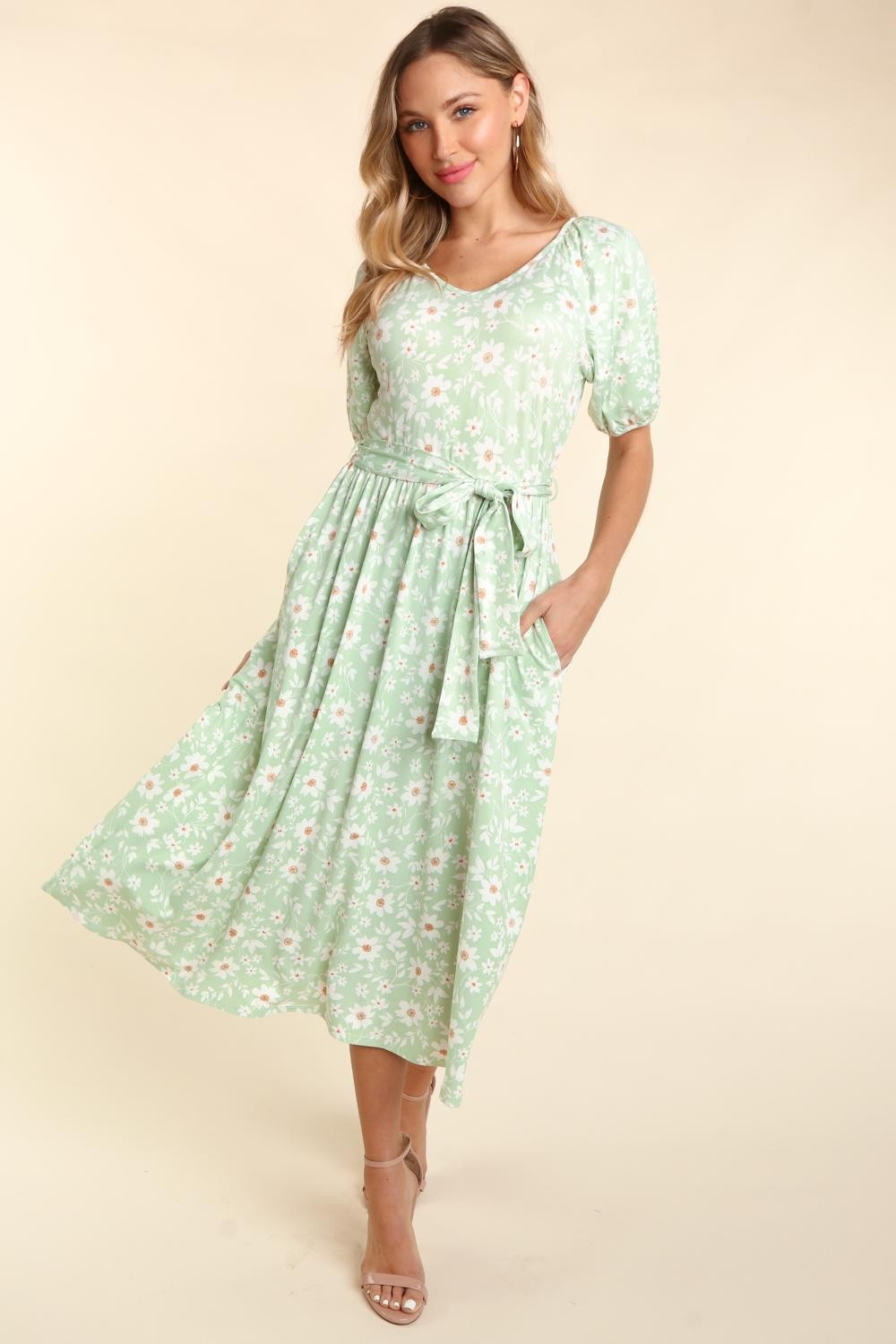 Lovely Lady May ~ Mint Daisy Print Dress