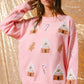 Gingerbread Village ~ Pink Christmas Sweater