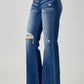 Risen ~ Mid- Rise Button Down Flare Jeans