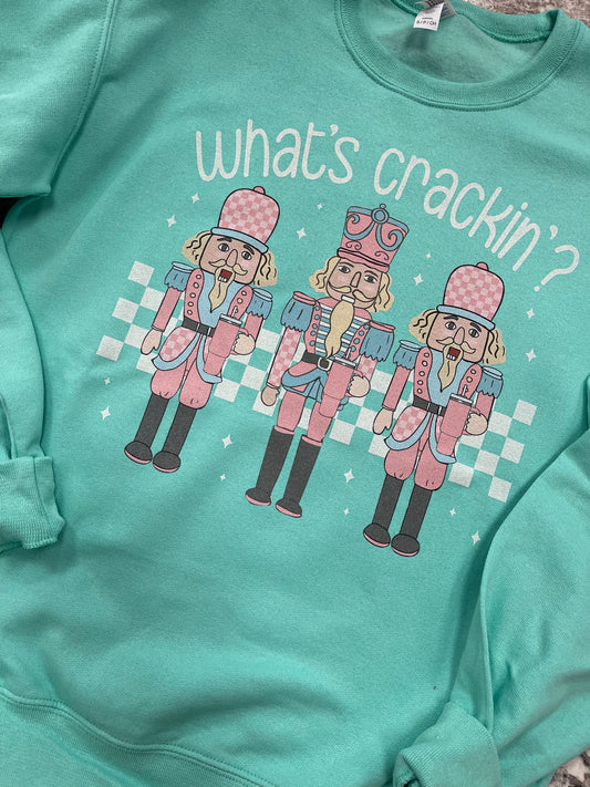 What’s Crackin’? ~ Mint Green Nutcracker Crewneck