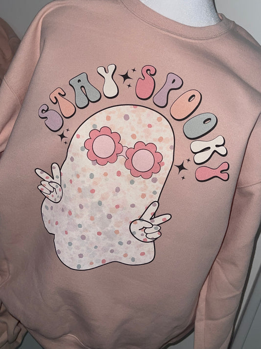 Stay Spooky ~ Retro Ghost T-Shirt or Crewneck Sweatshirt