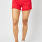 Boston ~ Judy Blue Red Mid-Rise Frayed Hem Shorts