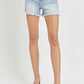 Victoria ~ High Rise Frayed Hem Denim Shorts