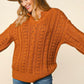 Leaves Are Falling ~ Rust Chunky Loose Fit Sweater