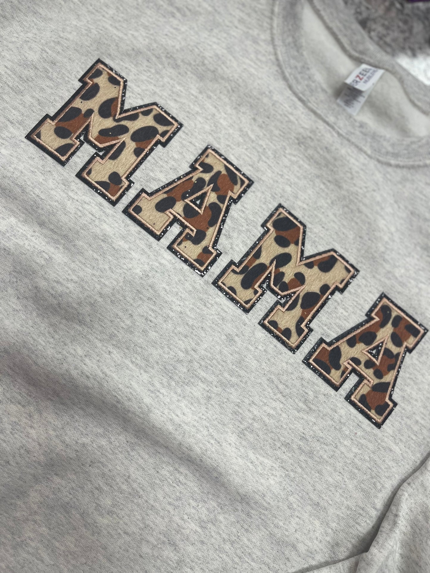 MAMA ~ Leopard Patch Crewneck