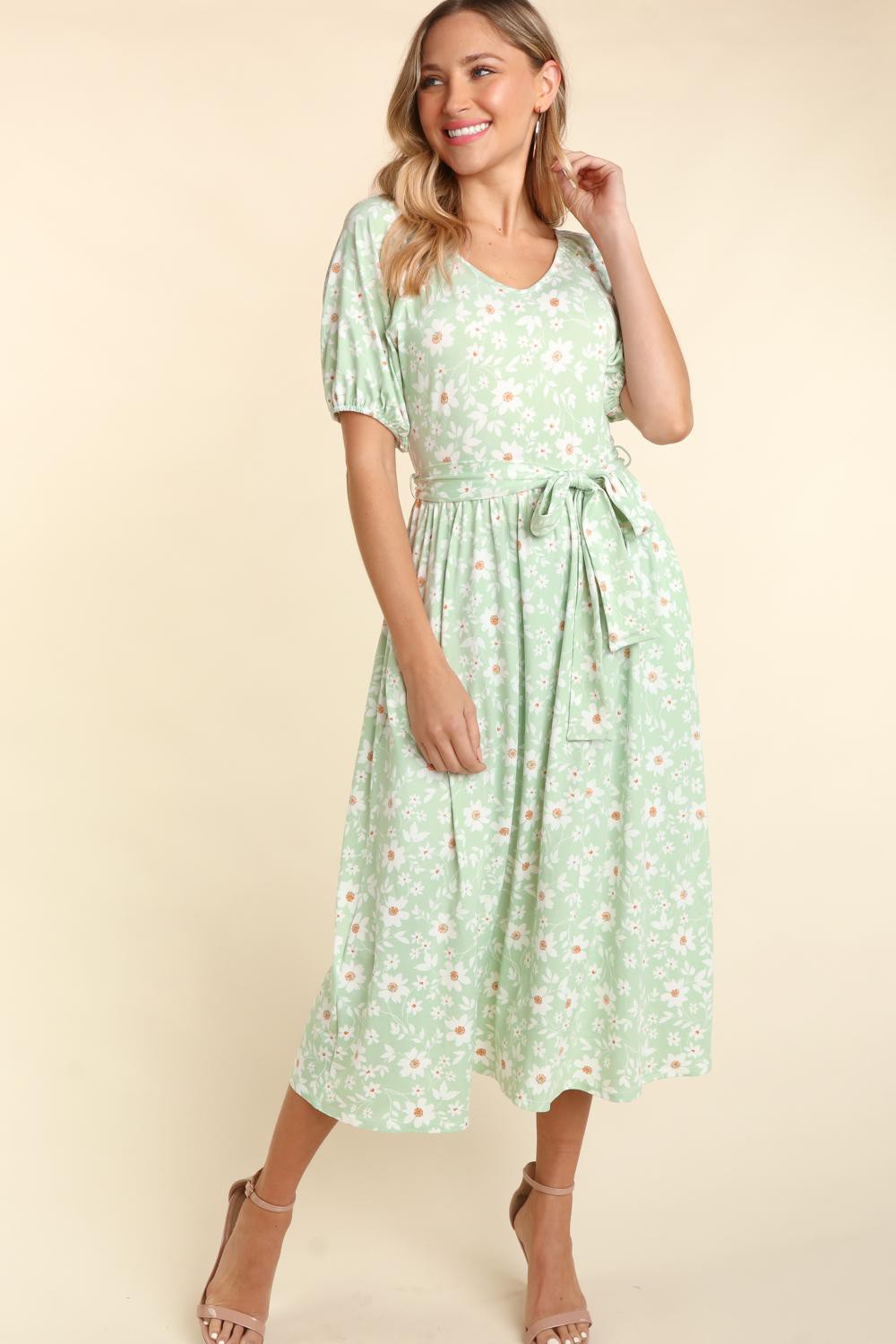 Lovely Lady May ~ Mint Daisy Print Dress