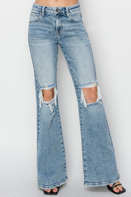 Calvin ~ Risen Brand - Mid-Rise Flare Jeans