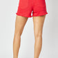 Boston ~ Judy Blue Red Mid-Rise Frayed Hem Shorts