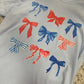 Coquette Patriotic Bow ~ Baby Blue Comfort Colors Tee