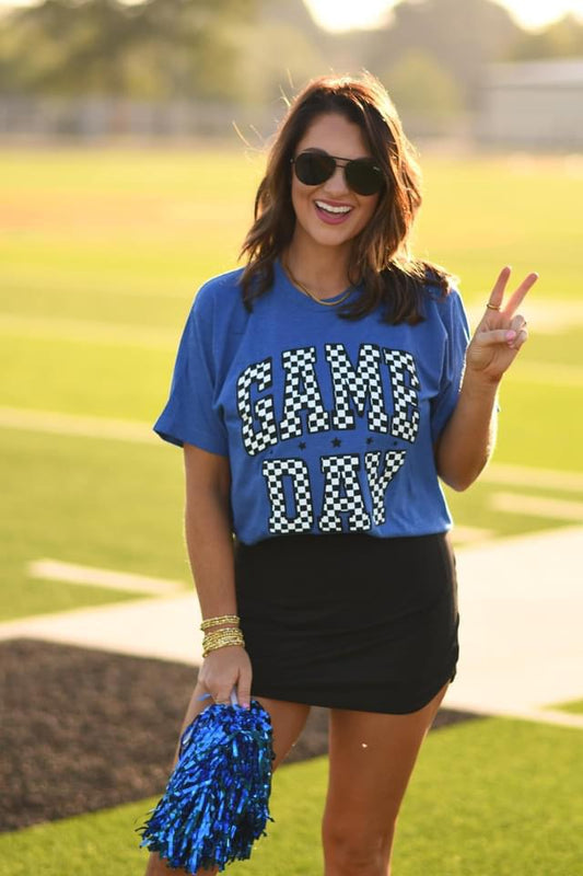 GAME DAY Checkered Graphic Tee