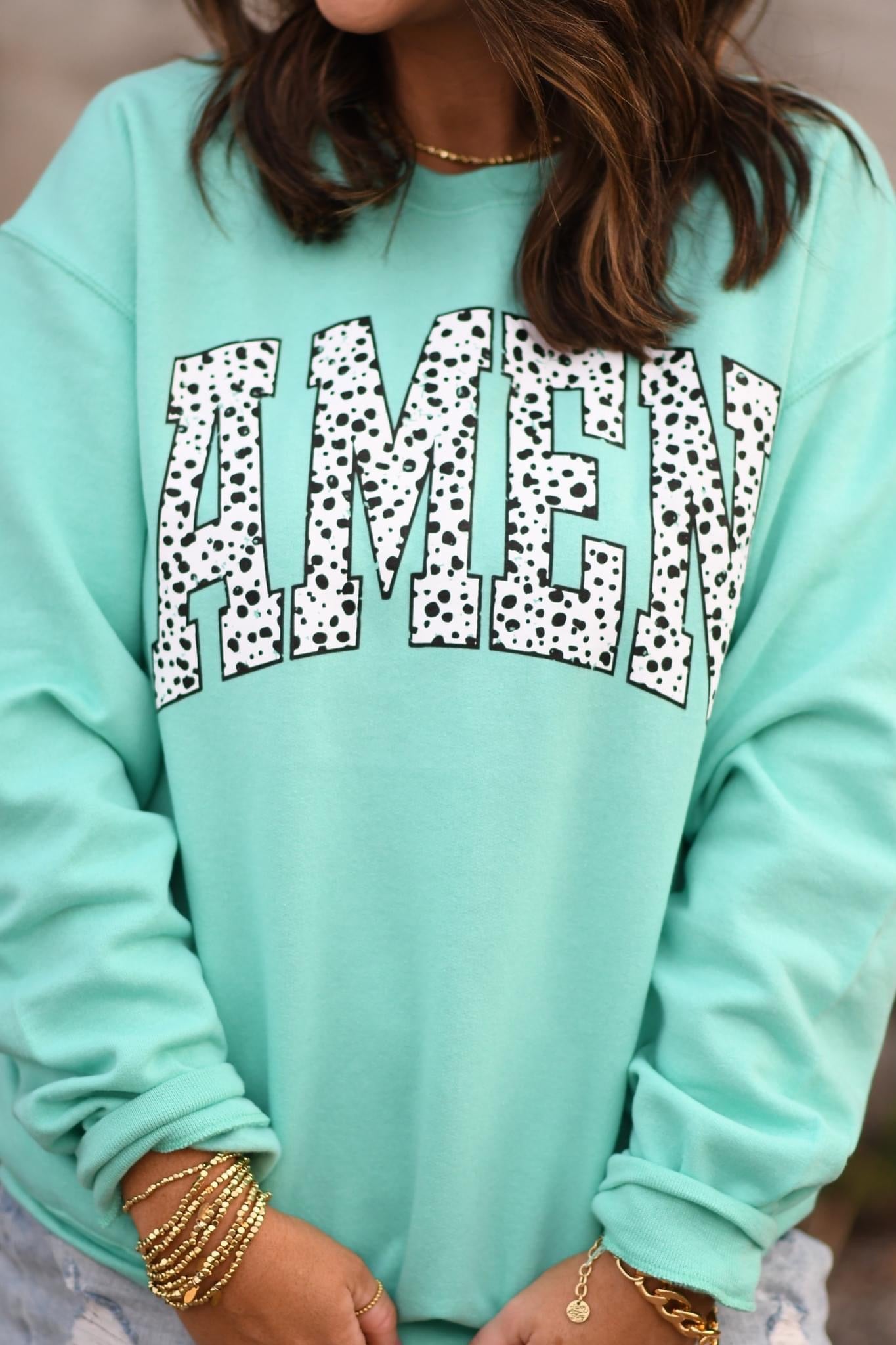 AMEN ~ Dalmatian Print Crewneck Sweatshirt