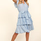 No Worries ~ Striped Flutter Sleeve Dress