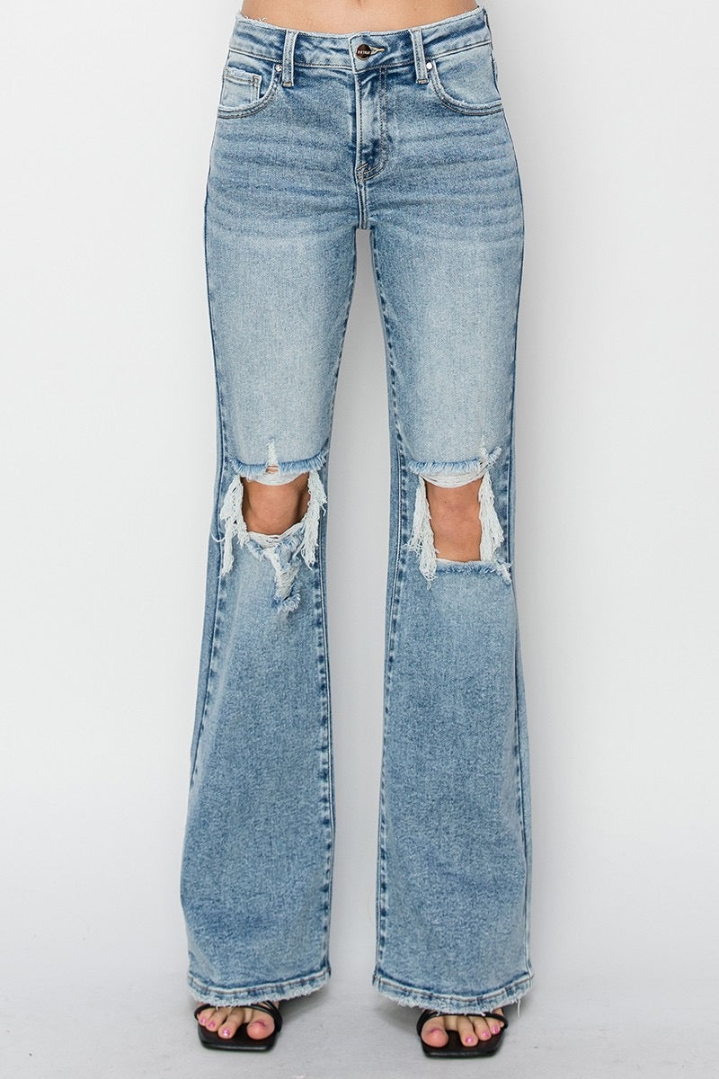 Calvin ~ Risen Brand - Mid-Rise Flare Jeans