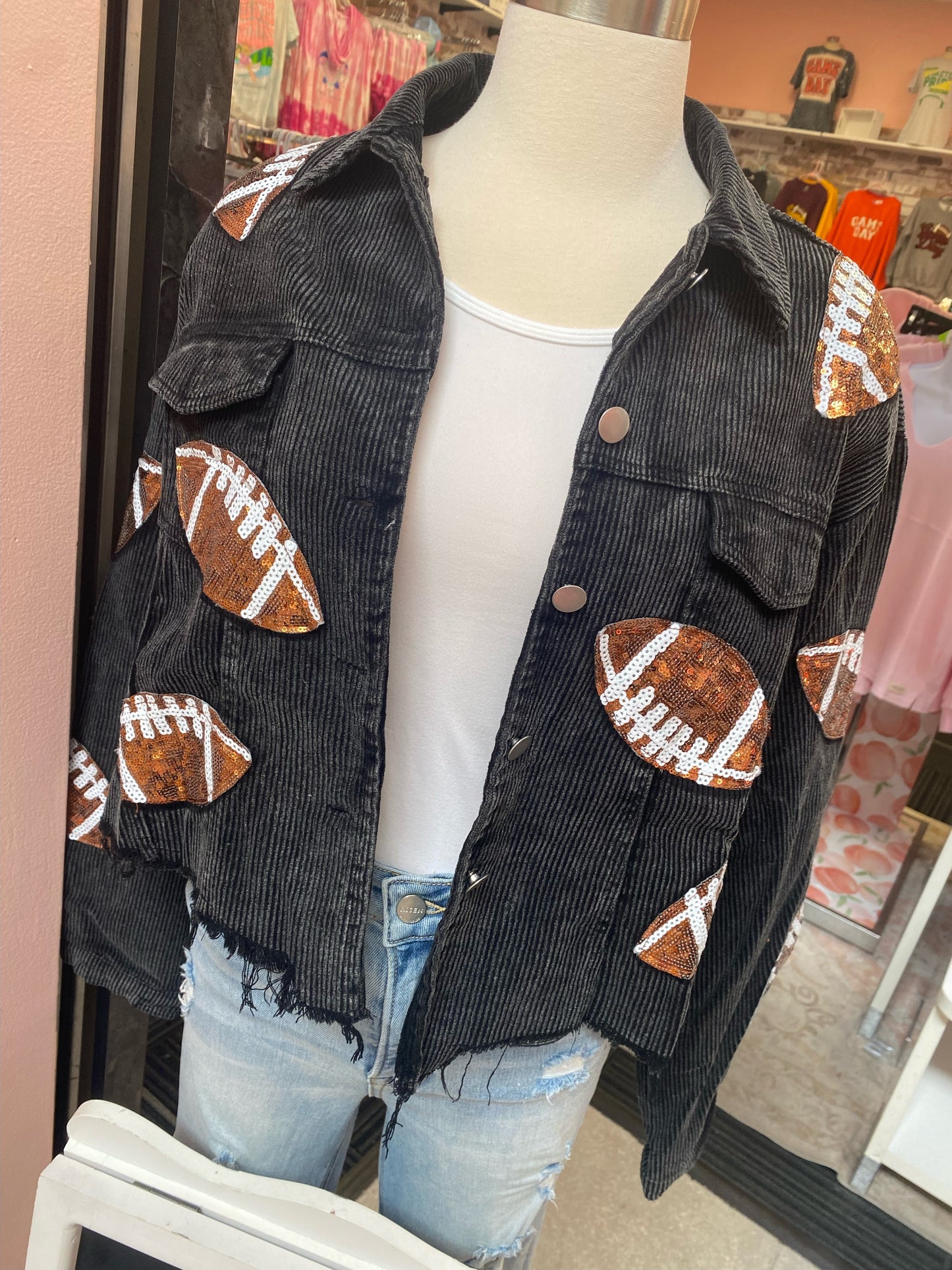 Game Day Sequin Football Jacket