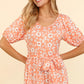 Lovely Lady May ~ Coral Daisy Print Dress