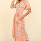 Lovely Lady May ~ Coral Daisy Print Dress