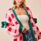 Seasons Greetings - Festive Checkered Cardigan