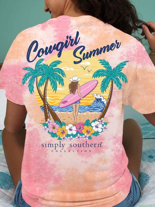 Coastal Cowgirl Summer ~ Tie Dye Simply Southern Tee