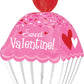 Cupcake Sweet Valentine - 24 Inch Mylar Balloon