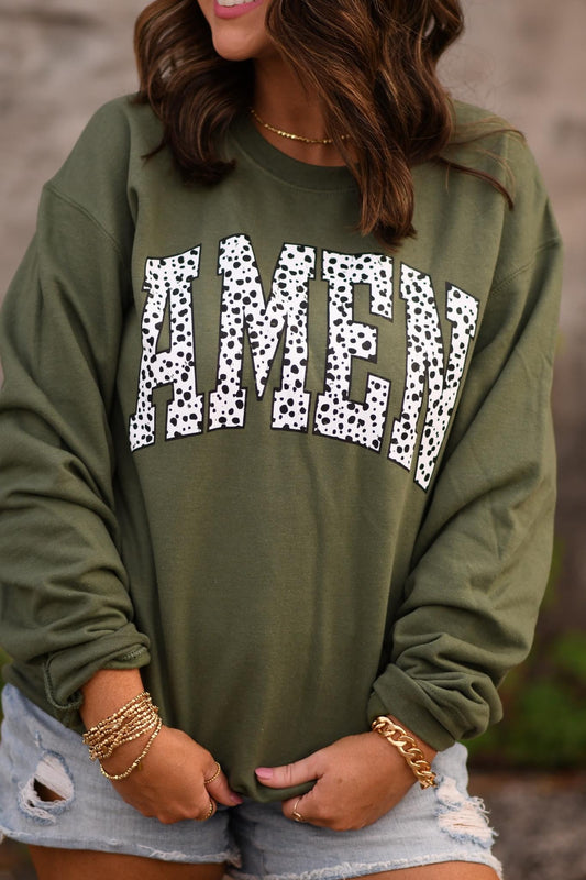 AMEN ~ Dalmatian Print Crewneck Sweatshirt